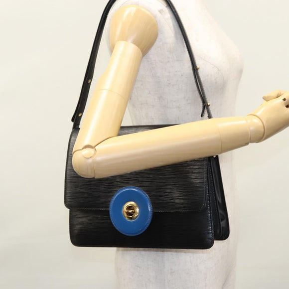 LOUIS VUITTON Epi Bicolor Free Run Shoulder Bag Black Blue M52415 LV Auth ep7970