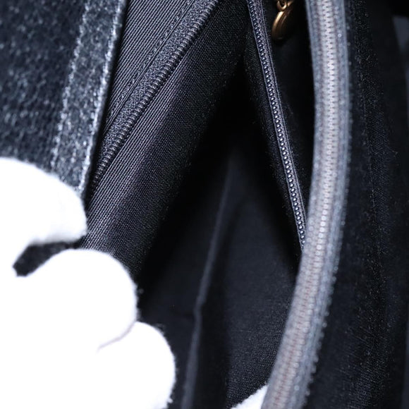 GUCCI Bamboo Hand Bag Leather Black Gold 002 1095 0260 Auth ep7975