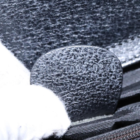 GUCCI Bamboo Hand Bag Leather Black Gold 002 1095 0260 Auth ep7975