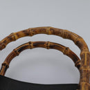 GUCCI Bamboo Hand Bag Leather Black Gold 002 1095 0260 Auth ep7975-8