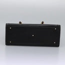GUCCI Bamboo Hand Bag Leather Black Gold 002 1095 0260 Auth ep7975-5