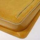 LOUIS VUITTON Monogram Vernis Motto Pouch Lime Yellow M91059 LV Auth ep7977-14