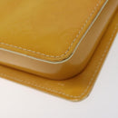 LOUIS VUITTON Monogram Vernis Motto Pouch Lime Yellow M91059 LV Auth ep7977-16