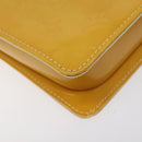 LOUIS VUITTON Monogram Vernis Motto Pouch Lime Yellow M91059 LV Auth ep7977-17