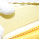 LOUIS VUITTON Monogram Vernis Motto Pouch Lime Yellow M91059 LV Auth ep7977-18