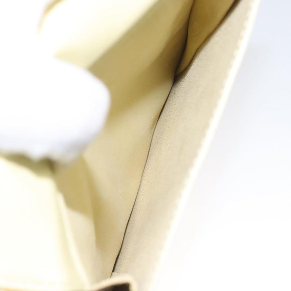 LOUIS VUITTON Monogram Vernis Motto Pouch Lime Yellow M91059 LV Auth ep7977