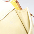 LOUIS VUITTON Monogram Vernis Motto Pouch Lime Yellow M91059 LV Auth ep7977-12