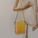 LOUIS VUITTON Monogram Vernis Motto Pouch Lime Yellow M91059 LV Auth ep7977-22