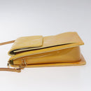 LOUIS VUITTON Monogram Vernis Motto Pouch Lime Yellow M91059 LV Auth ep7977-4
