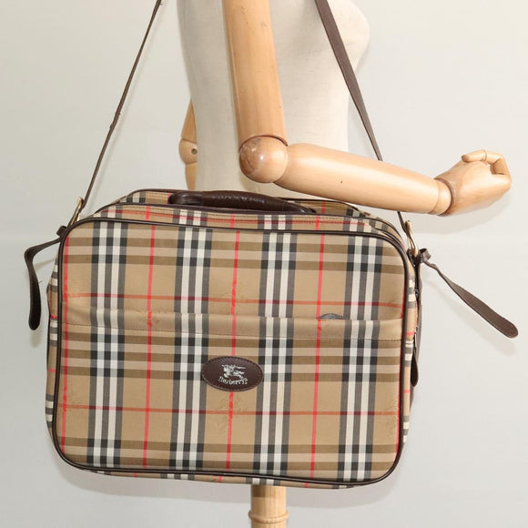 Burberrys Nova Check Business Bag Canvas Beige Auth ep7983