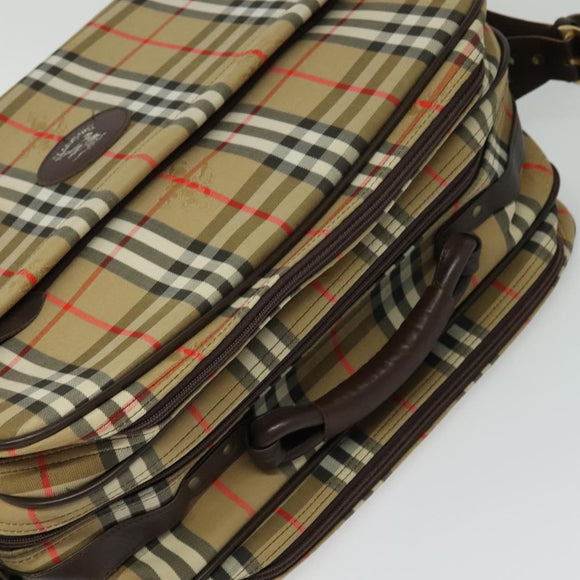 Burberrys Nova Check Business Bag Canvas Beige Auth ep7983