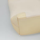 GUCCI Sherry Line Hand Bag Canvas White Black Auth ep7988-11