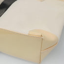 GUCCI Sherry Line Hand Bag Canvas White Black Auth ep7988-12