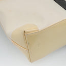 GUCCI Sherry Line Hand Bag Canvas White Black Auth ep7988-13