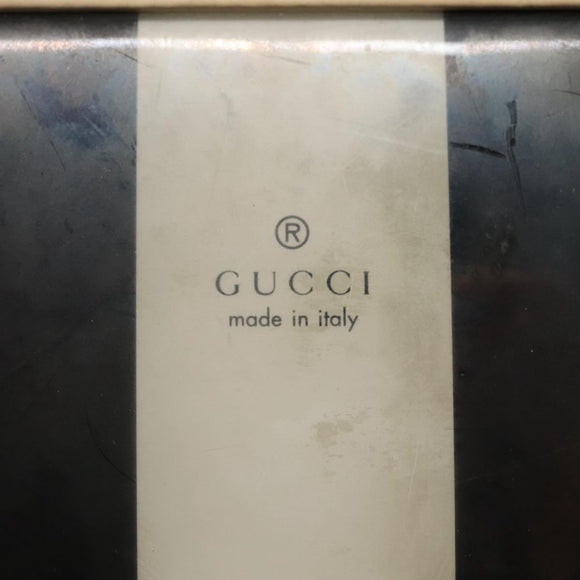 GUCCI Sherry Line Hand Bag Canvas White Black Auth ep7988