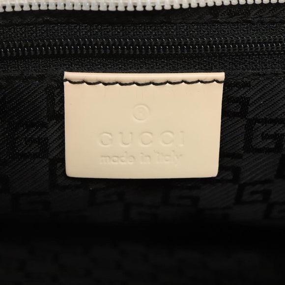 GUCCI Sherry Line Hand Bag Canvas White Black Auth ep7988