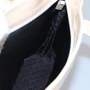 GUCCI Sherry Line Hand Bag Canvas White Black Auth ep7988-18