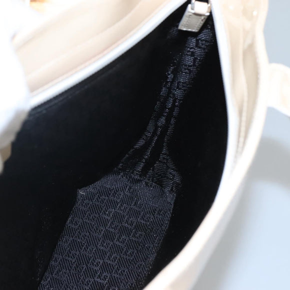 GUCCI Sherry Line Hand Bag Canvas White Black Auth ep7988