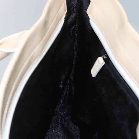 GUCCI Sherry Line Hand Bag Canvas White Black Auth ep7988