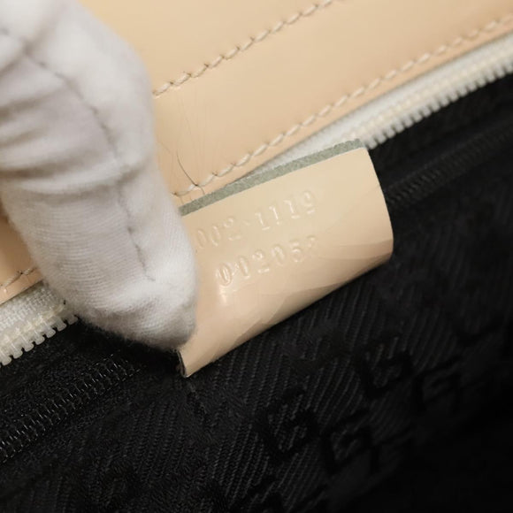 GUCCI Sherry Line Hand Bag Canvas White Black Auth ep7988