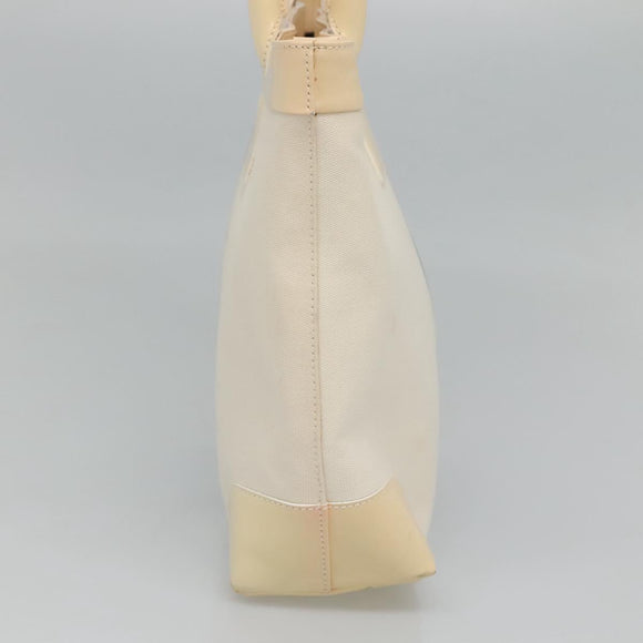 GUCCI Sherry Line Hand Bag Canvas White Black Auth ep7988