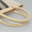 GUCCI Sherry Line Hand Bag Canvas White Black Auth ep7988-7