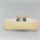 GUCCI Sherry Line Hand Bag Canvas White Black Auth ep7988-9