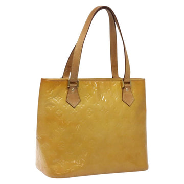 LOUIS VUITTON Monogram Vernis Houston Hand Bag Beige M91004 LV Auth ep7999