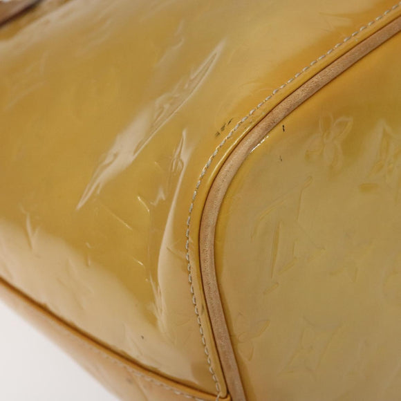 LOUIS VUITTON Monogram Vernis Houston Hand Bag Beige M91004 LV Auth ep7999