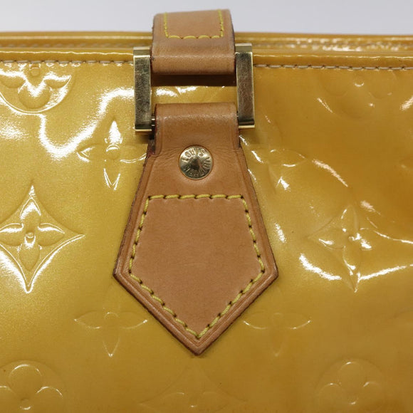 LOUIS VUITTON Monogram Vernis Houston Hand Bag Beige M91004 LV Auth ep7999