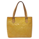 LOUIS VUITTON Monogram Vernis Houston Hand Bag Beige M91004 LV Auth ep7999-13