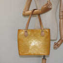 LOUIS VUITTON Monogram Vernis Houston Hand Bag Beige M91004 LV Auth ep7999-24