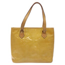 LOUIS VUITTON Monogram Vernis Houston Hand Bag Beige M91004 LV Auth ep7999-2