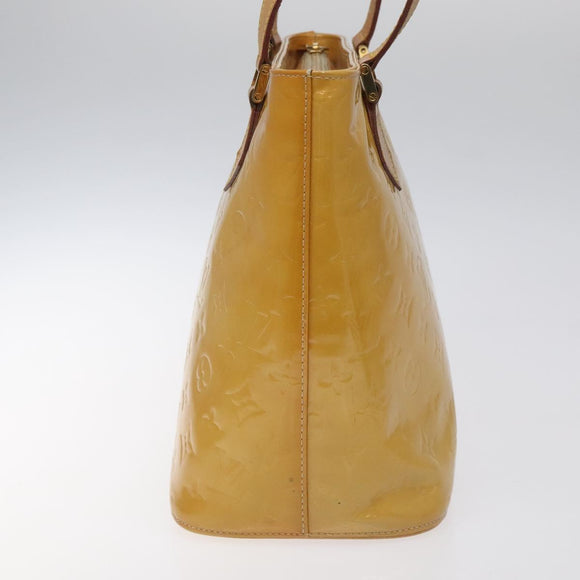 LOUIS VUITTON Monogram Vernis Houston Hand Bag Beige M91004 LV Auth ep7999