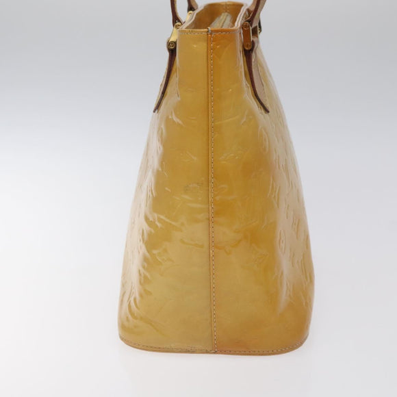LOUIS VUITTON Monogram Vernis Houston Hand Bag Beige M91004 LV Auth ep7999