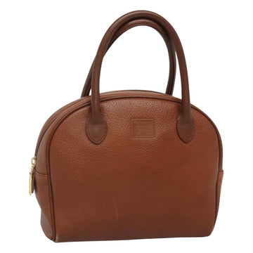 Burberrys Hand Bag Leather Brown Gold Auth ep8000