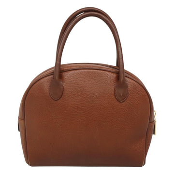 Burberrys Hand Bag Leather Brown Gold Auth ep8000 - 0