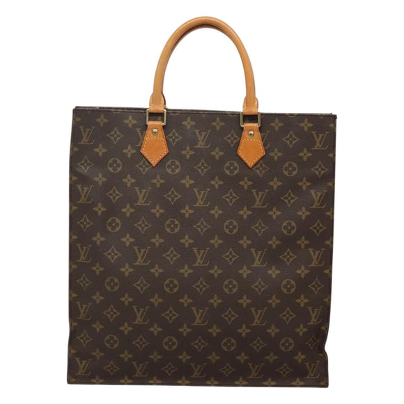 LOUIS VUITTON Monogram Sac Plat Hand Bag M51140 LV Auth ep8010