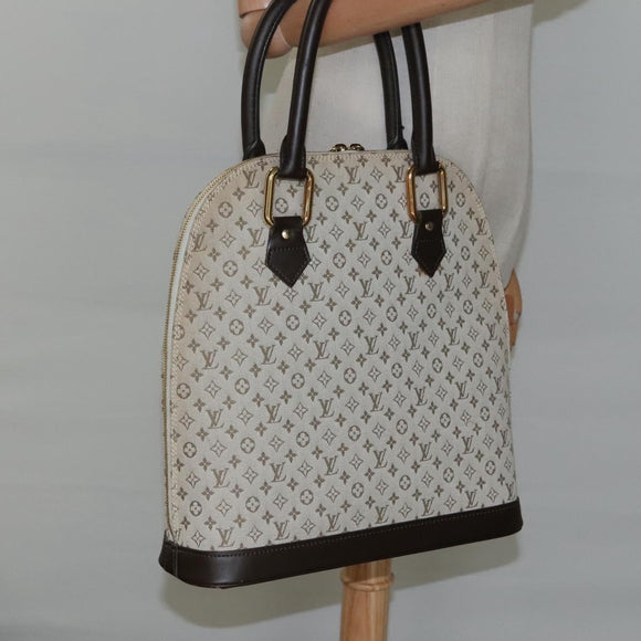 LOUIS VUITTON Monogram Mini Alma Haut Hand Bag Khaki M92203 LV Auth ep8029
