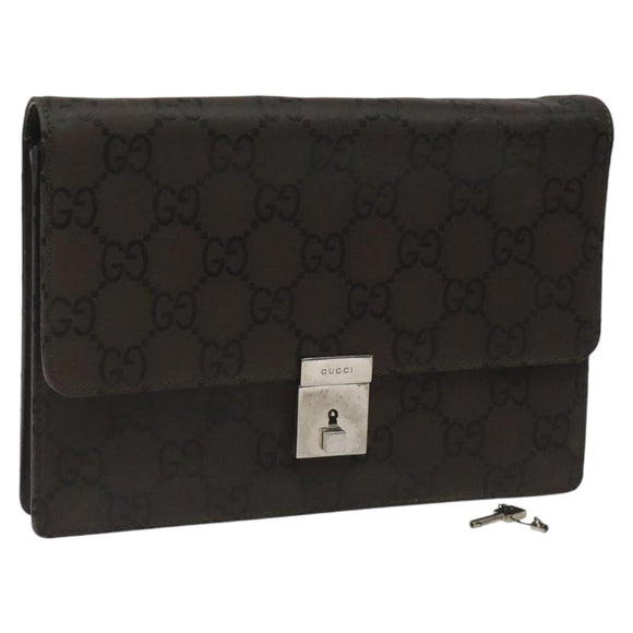 GUCCI GG Canvas Clutch Bag Brown Auth ep8047
