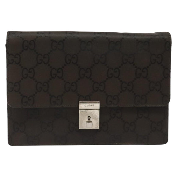 GUCCI GG Canvas Clutch Bag Brown Auth ep8047