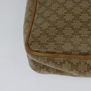 CELINE Macadam Canvas Shoulder Bag PVC Beige Gold Auth ep8051-15