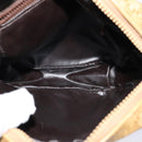 CELINE Macadam Canvas Shoulder Bag PVC Beige Gold Auth ep8051-10