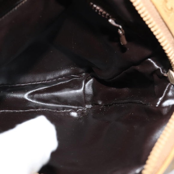 CELINE Macadam Canvas Shoulder Bag PVC Beige Gold Auth ep8051