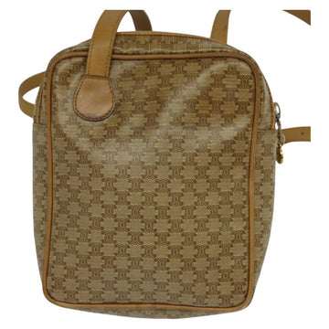 CELINE Macadam Canvas Shoulder Bag PVC Beige Gold Auth ep8051 - 0