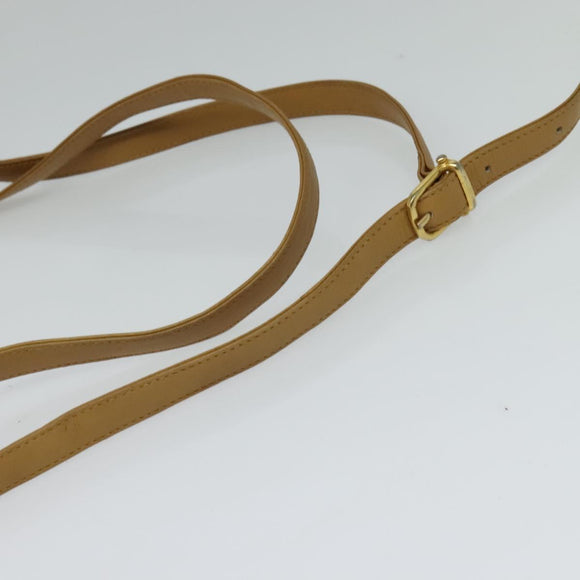 CELINE Macadam Canvas Shoulder Bag PVC Beige Gold Auth ep8051