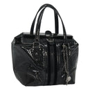 GUCCI Horsebit Hand Bag Enamel Navy 146002 Auth ep8079-1