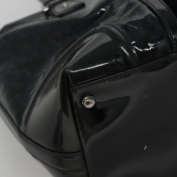 GUCCI Horsebit Hand Bag Enamel Navy 146002 Auth ep8079