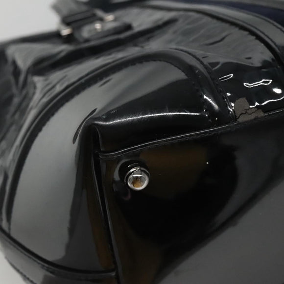 GUCCI Horsebit Hand Bag Enamel Navy 146002 Auth ep8079