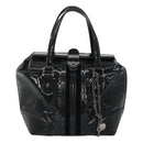 GUCCI Horsebit Hand Bag Enamel Navy 146002 Auth ep8079-2